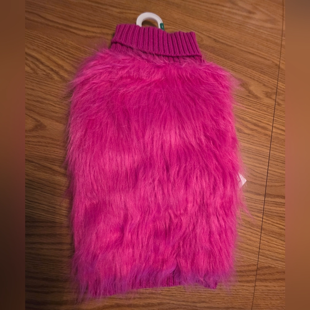 Fluffy Pink Dog Sweater